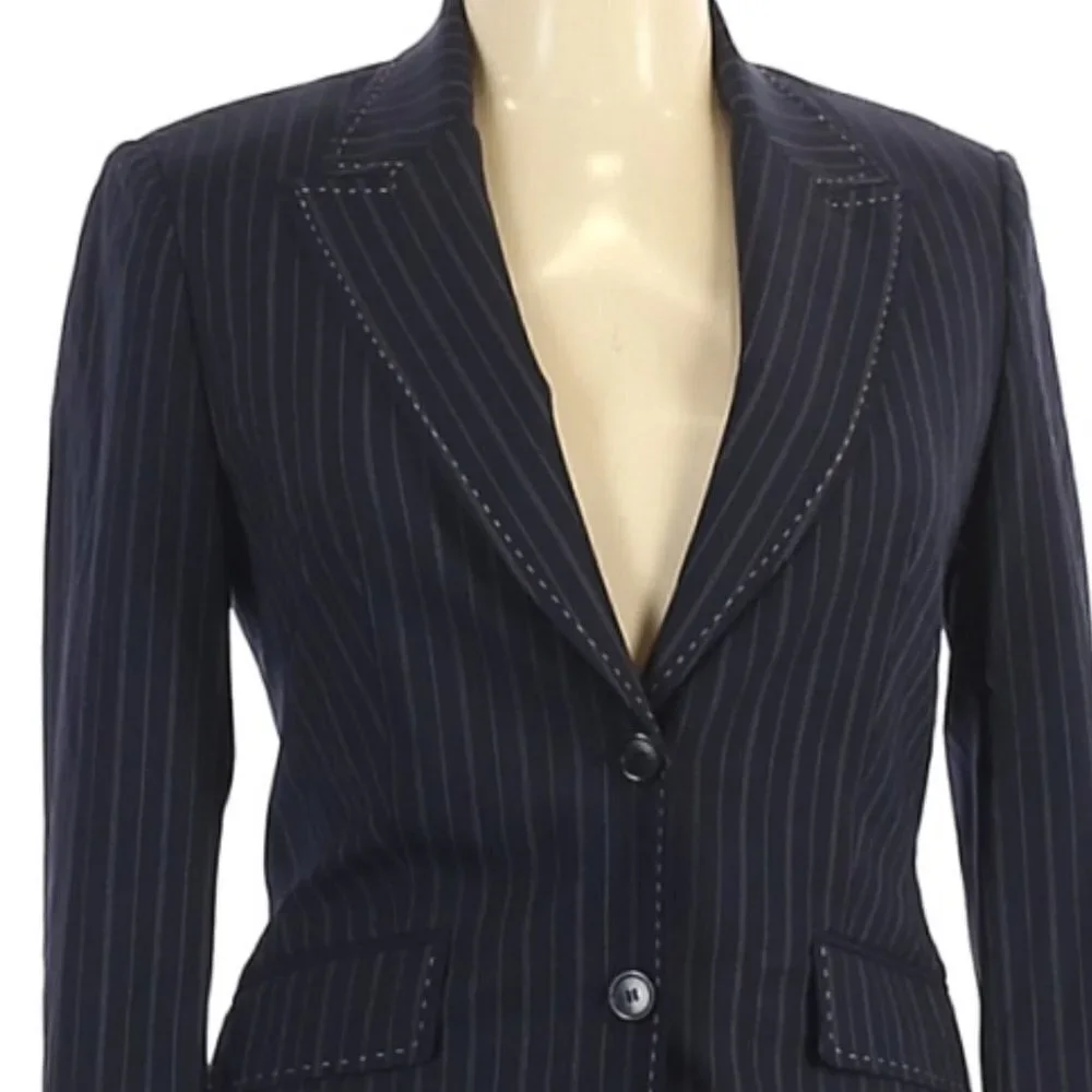 H Hilfiger blue &White pinstripe Wool Blazer‎